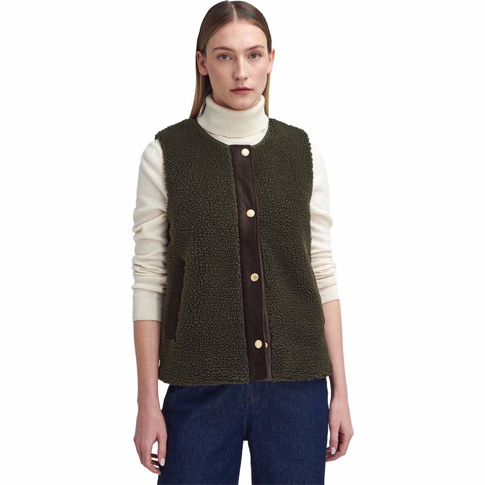 Barbour Green Teddy Fleece Vest